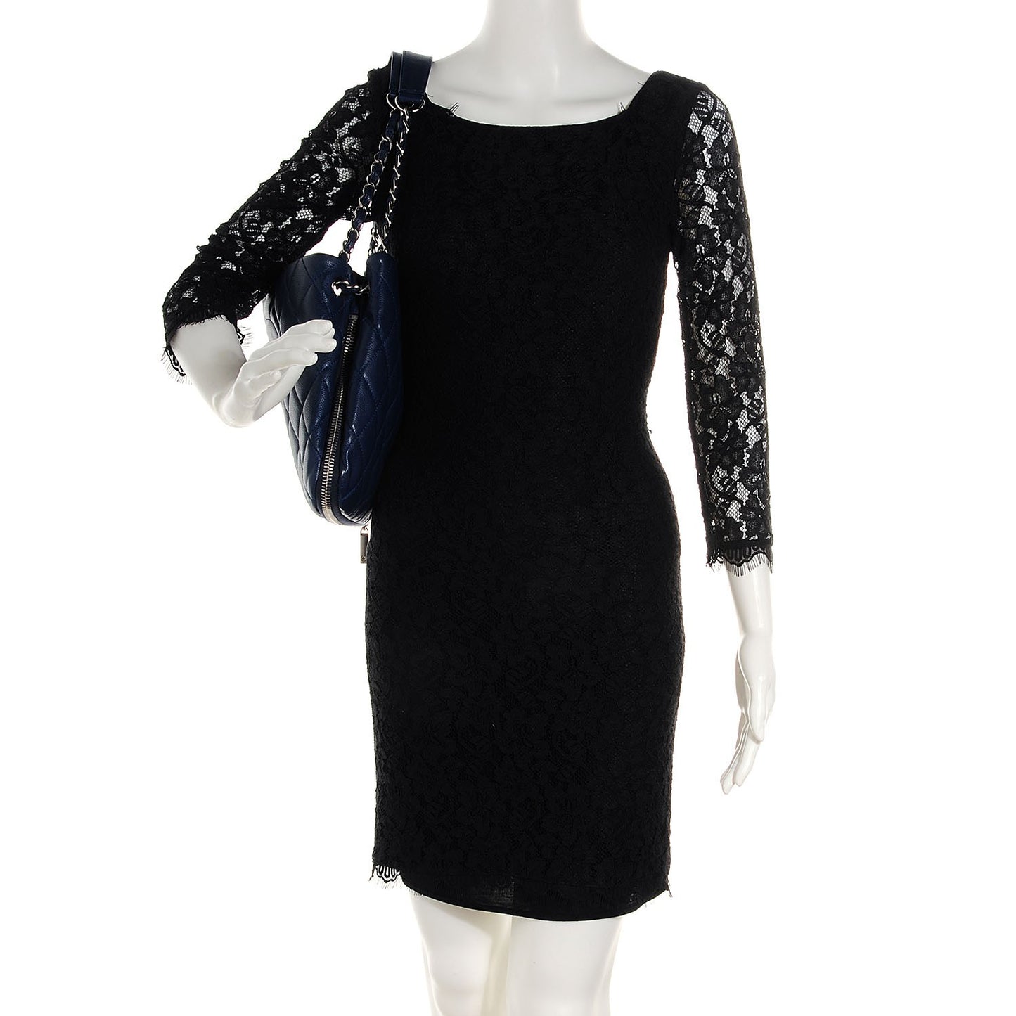 Caviar Quilted Expandable Zip Shoulder Bag Blue