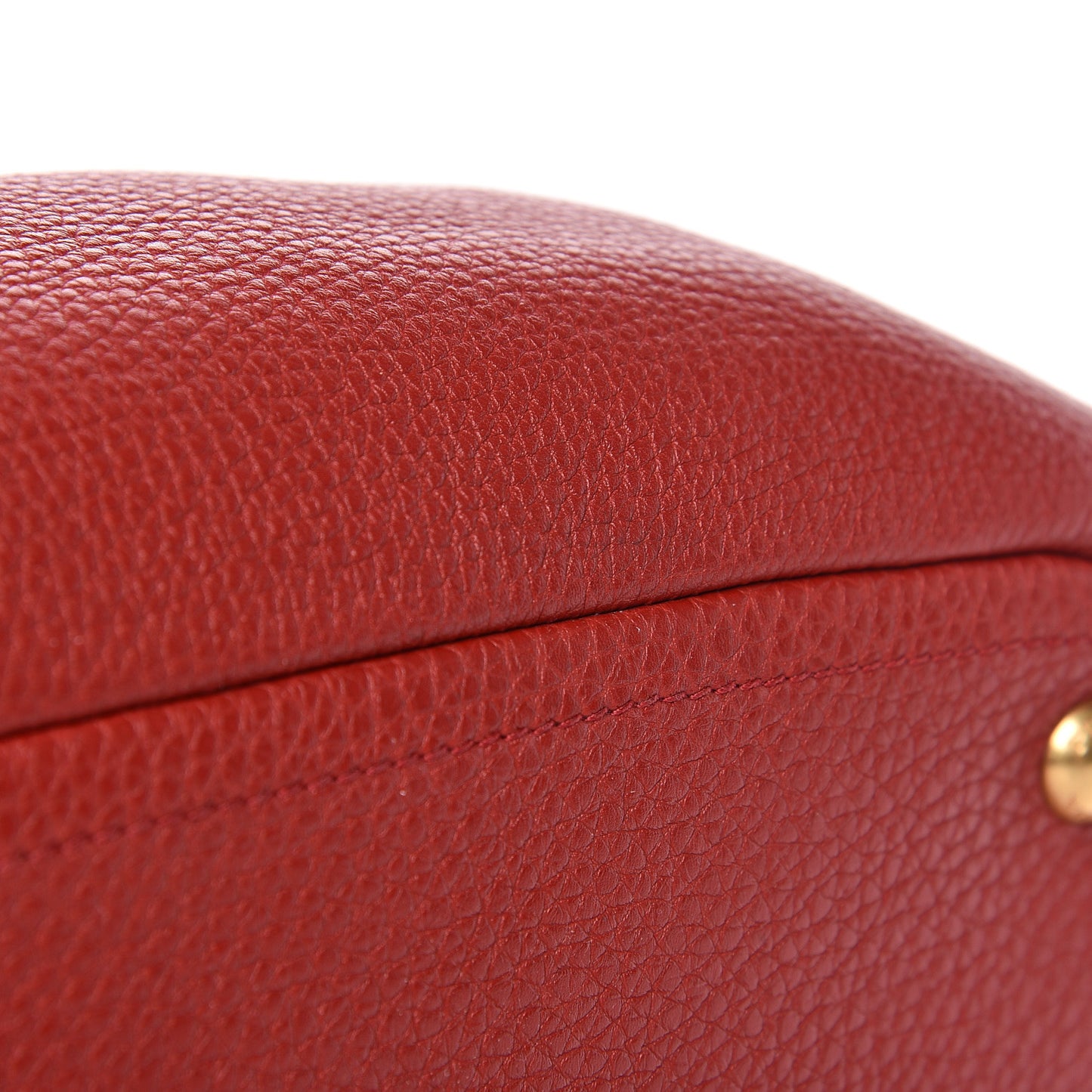 Vitello Daino Small Double Tote Rosso