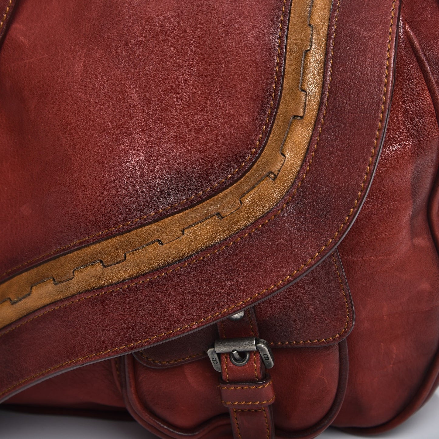 Calfskin Medium Gaucho Double Saddle Bag Red