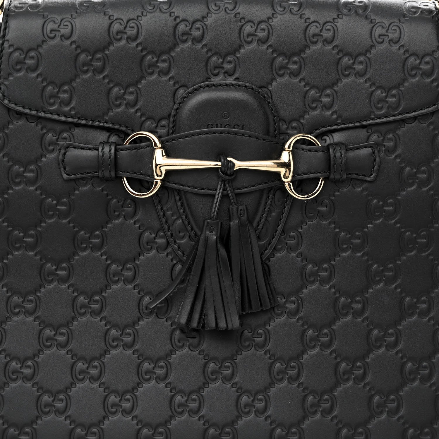 Gucci Guccissima Large Emily Chain Shoulder Bag Black 8 of 11