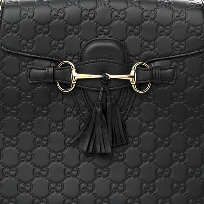 Gucci Guccissima Large Emily Chain Shoulder Bag Black 8 of 11