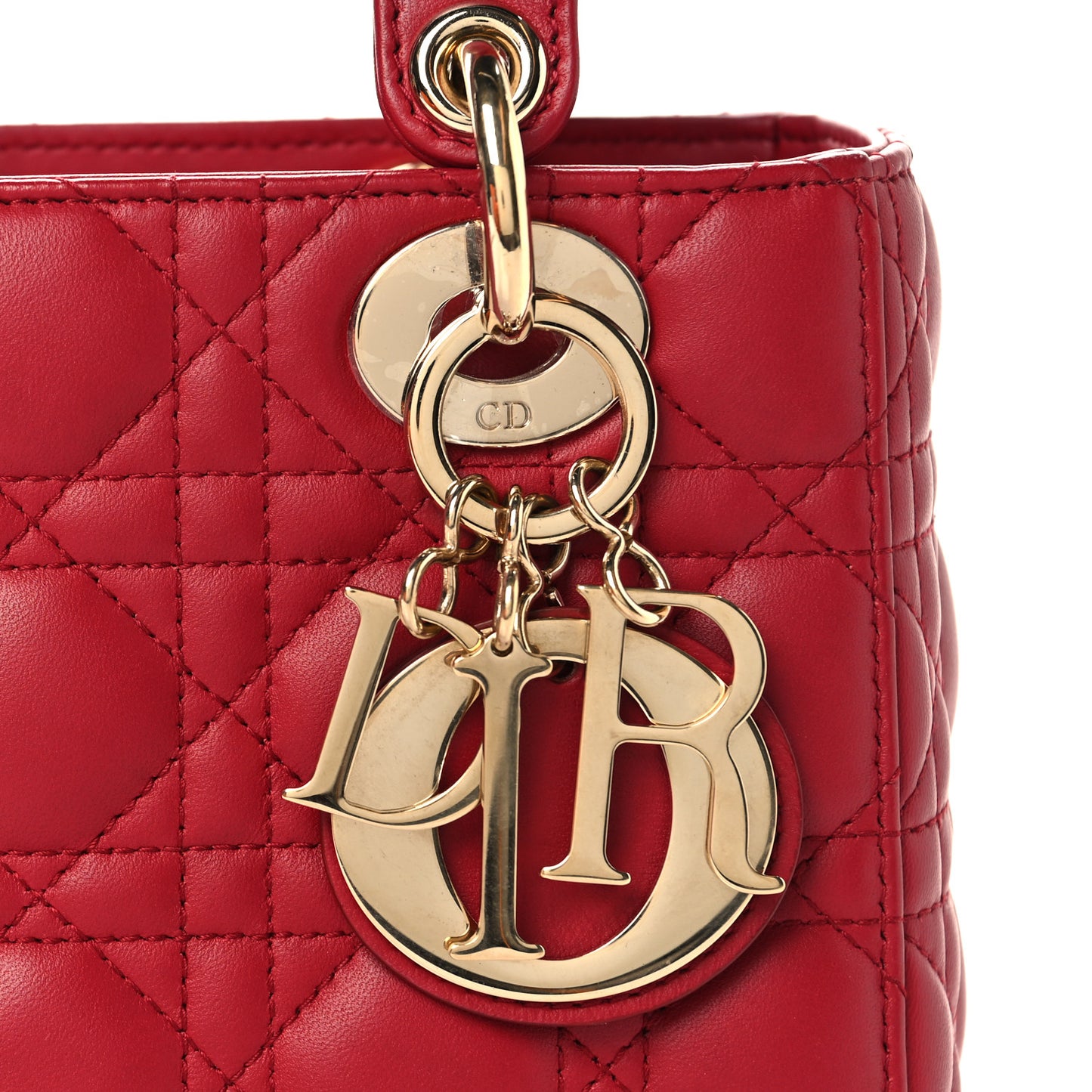 Lambskin Cannage Small My ABCDior Lady Dior Red