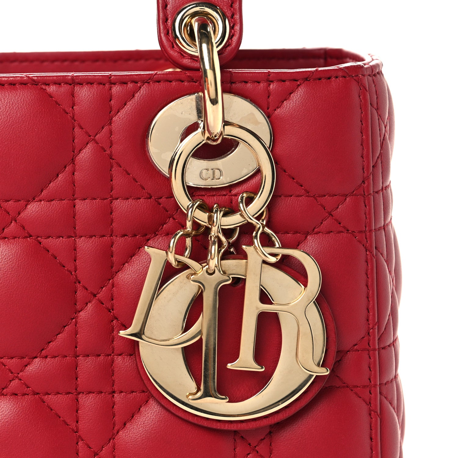 Christian Dior Lambskin Cannage Small My ABCDior Lady Dior Red 7 of 12