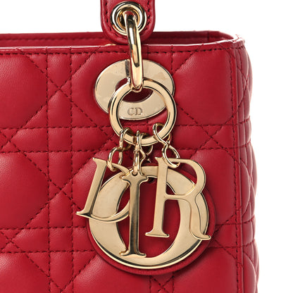 Christian Dior Lambskin Cannage Small My ABCDior Lady Dior Red 7 of 12