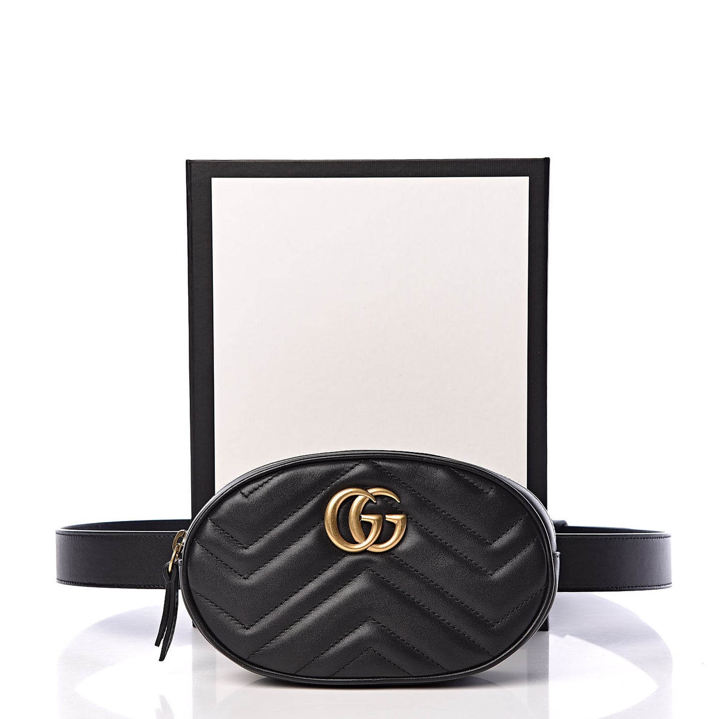 Calfskin Matelasse GG Marmont Belt Bag 95 38 Black