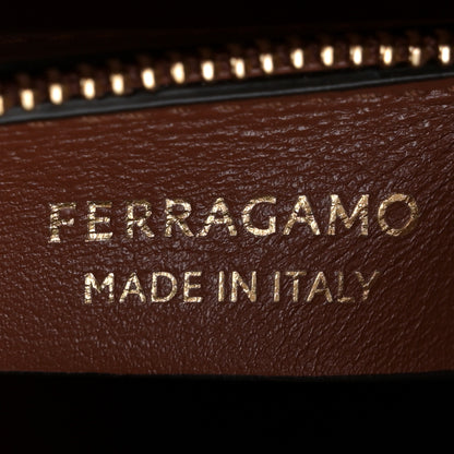 Salvatore Ferragamo Calfskin Braided Medium Hug Bag Cognac 6 of 12