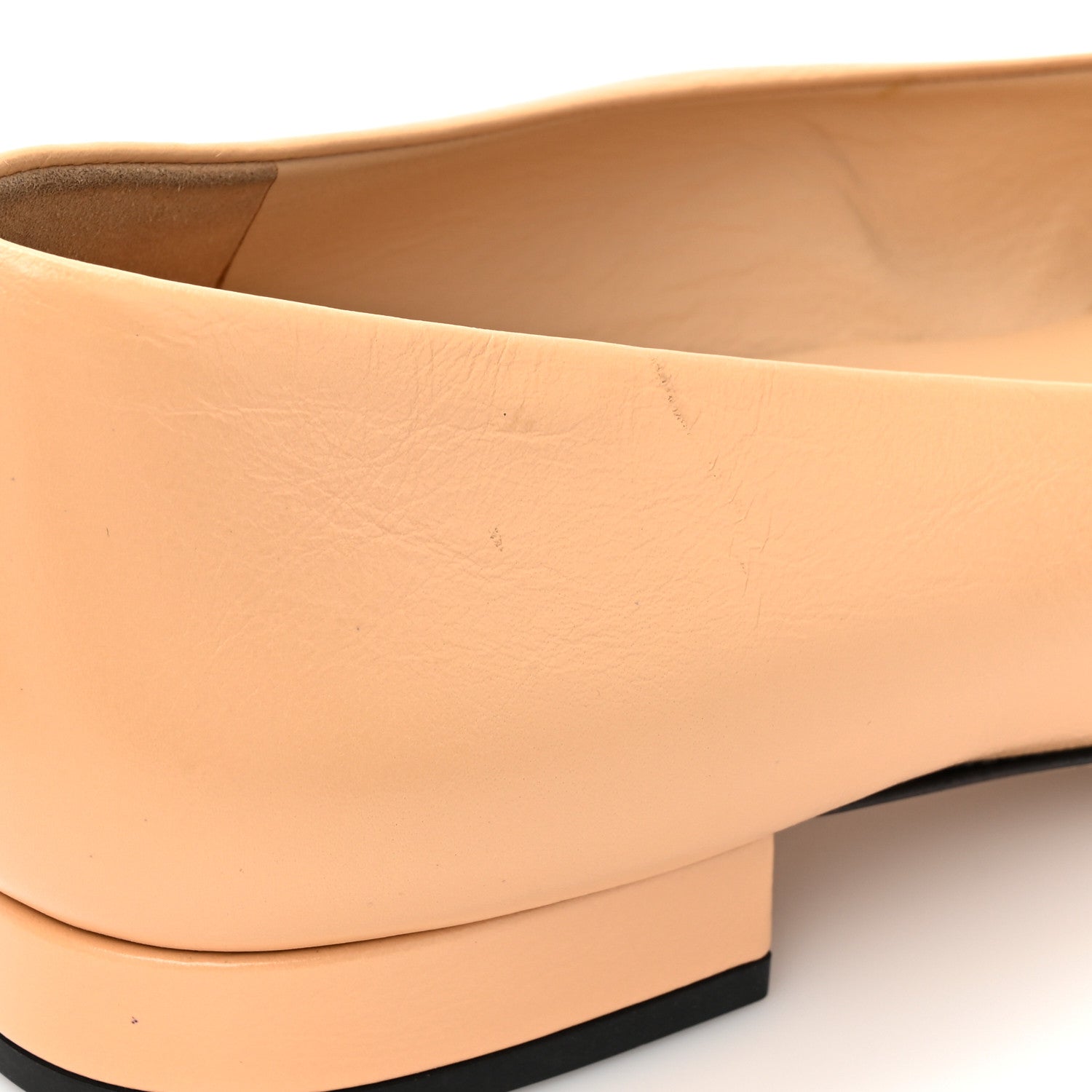 Chanel Lambskin Patent Cap Toe CC Ballerina Flats 37.5 Beige Black 10 of 11