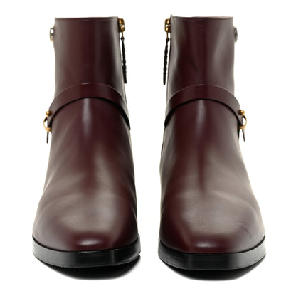 Gucci Calfskin Womens GG Ankle Boots 38.5 Vintage Bordeaux 2 of 20
