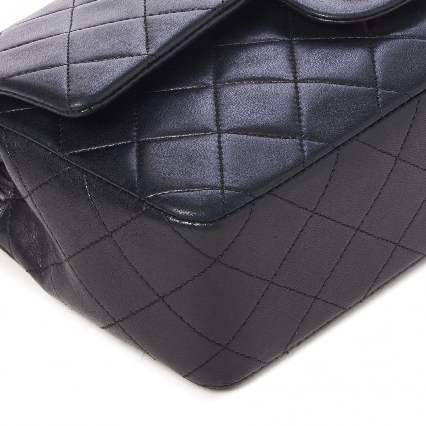 Lambskin Quilted Small Double Flap Black