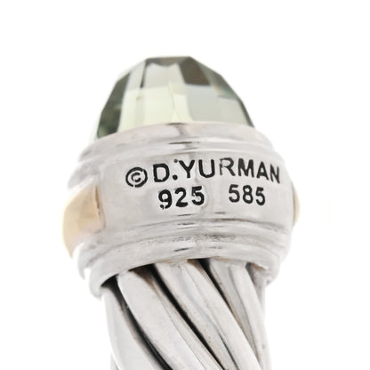 David Yurman Sterling Silver 14K Yellow Gold Prasiolite 7mm Cable Classics Bracelet 3 of 3