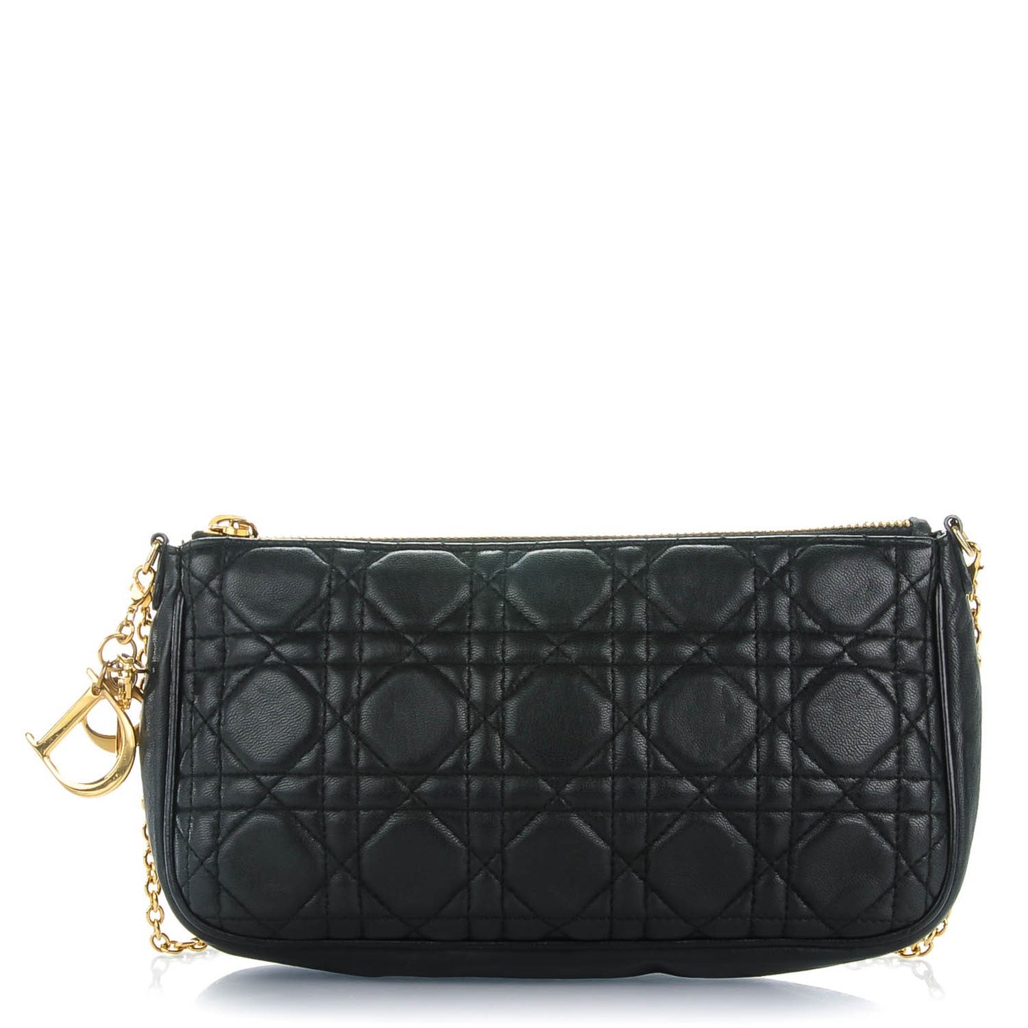 Lambskin Cannage Lady Dior Clutch Black