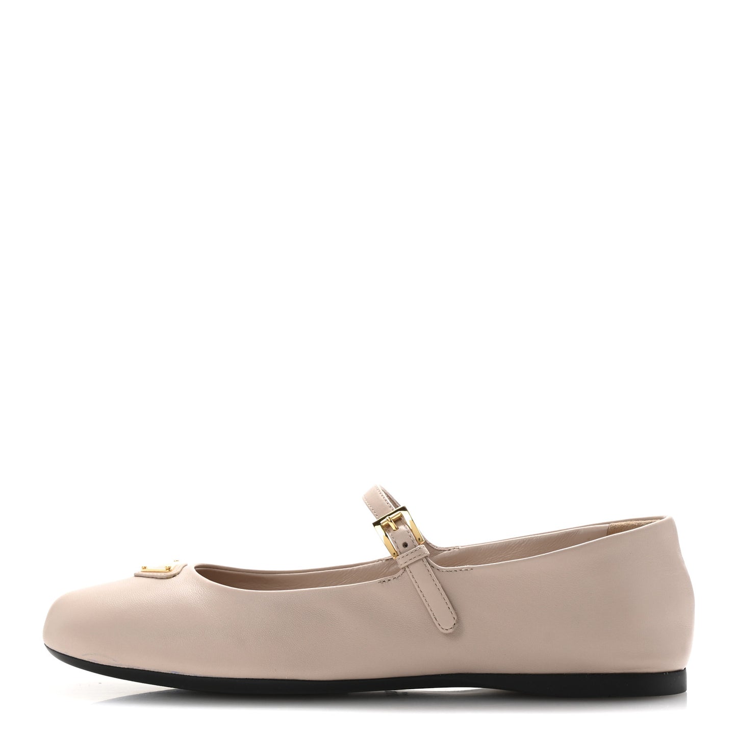 Nappa Triangle Logo Ballerina Flats 37 Powder Pink