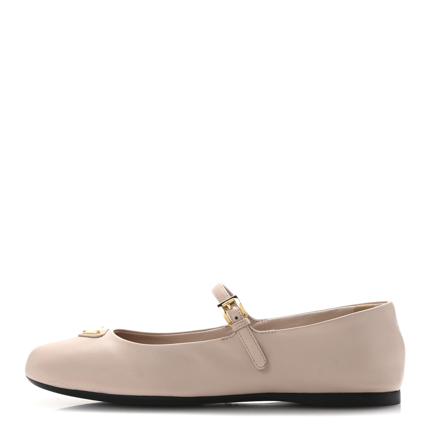 Prada Nappa Triangle Logo Ballerina Flats 37 Powder Pink 1 of 10