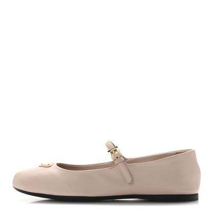 Prada Nappa Triangle Logo Ballerina Flats 37 Powder Pink 1 of 10