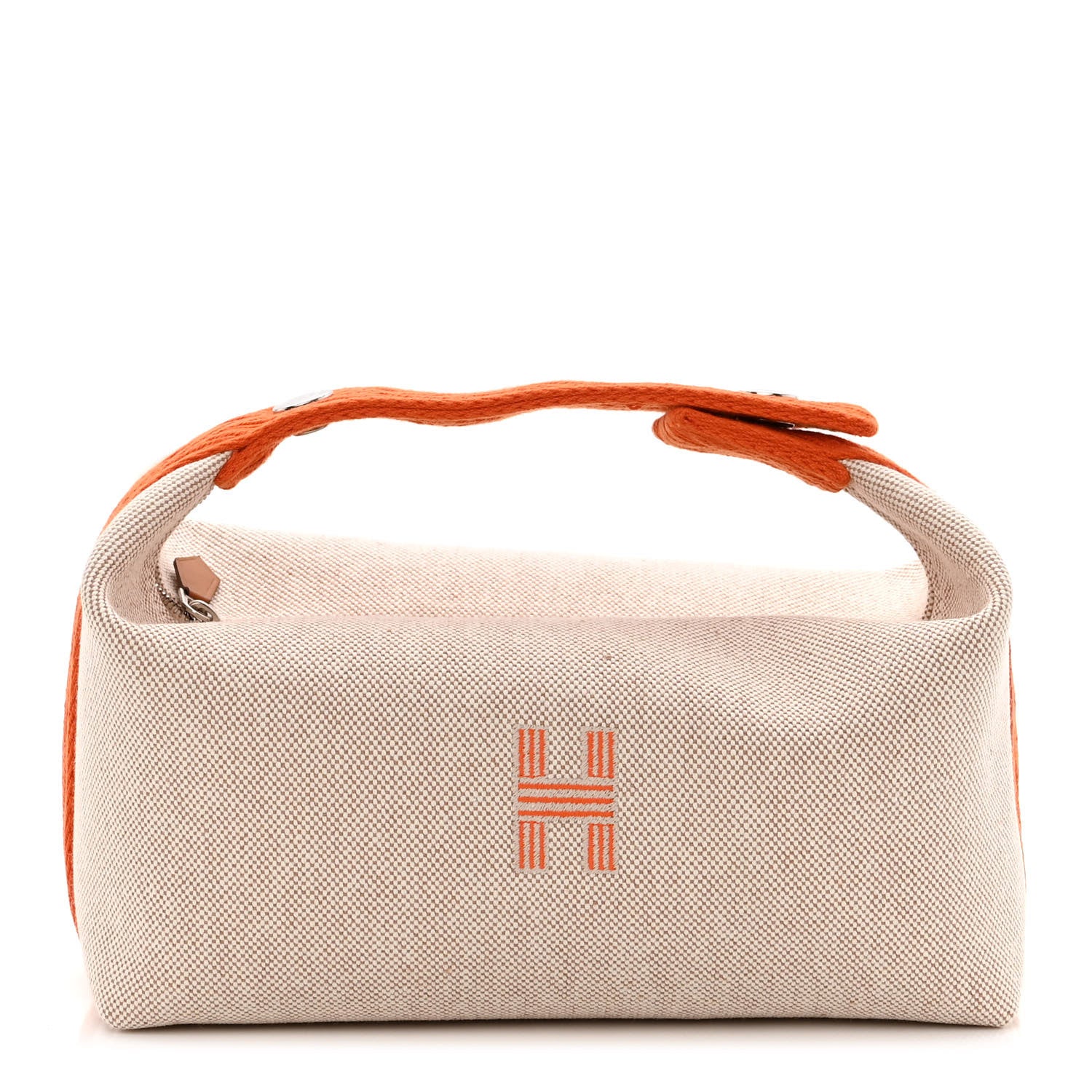Hermes Canvas Small Bride-A-Brac Pouch Natural Orange 1 of 10
