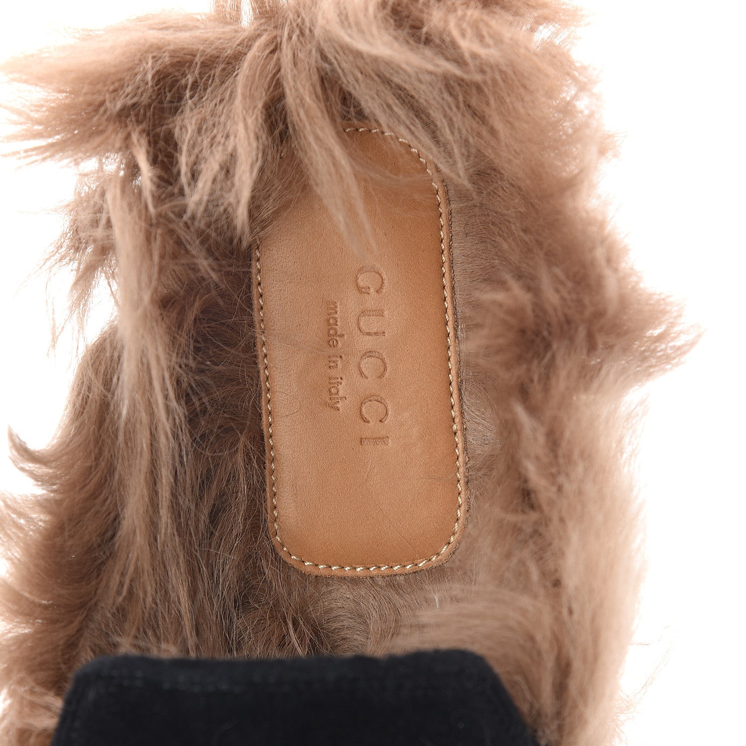Gucci Velvet Fur Womens Princetown Slippers 39 Black 5 of 7