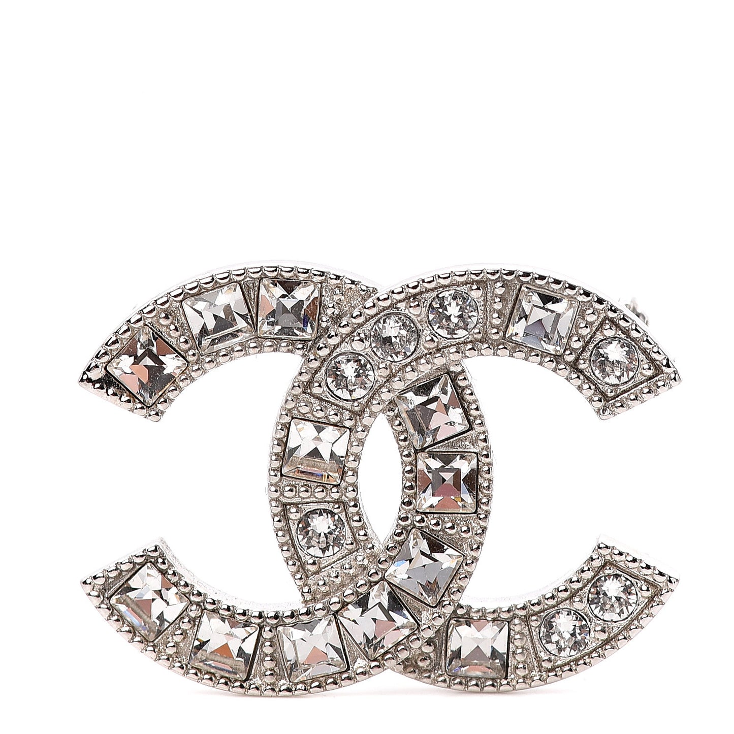 Baguette Crystal CC Small Brooch Silver