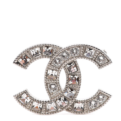 Chanel Baguette Crystal CC Small Brooch Silver 1 of 4