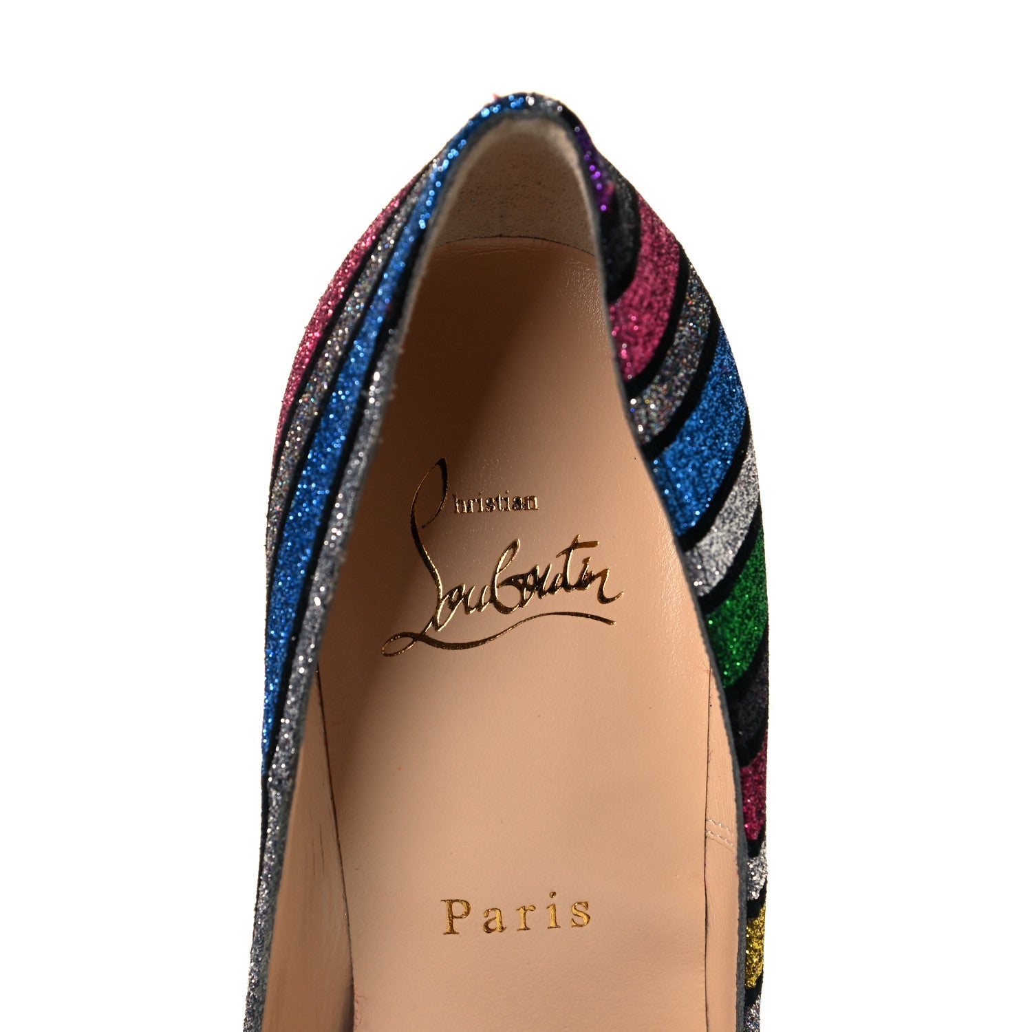 Christian Louboutin Suede Stripyglitter So Kate 120 Pumps 37 Multi 7 of 7