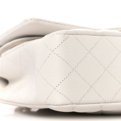 Chanel Caviar Quilted Medium Double Flap White 9 of 11