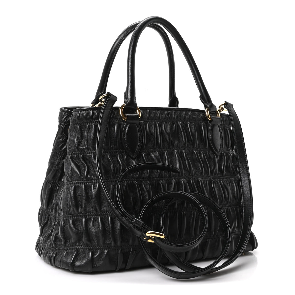 Nappa Gaufre Small Tote Black