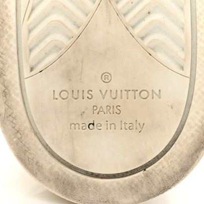 Louis Vuitton Metallic Calfskin Embossed Monogram Boombox Sneakers 37.5 White Silver 7 of 11