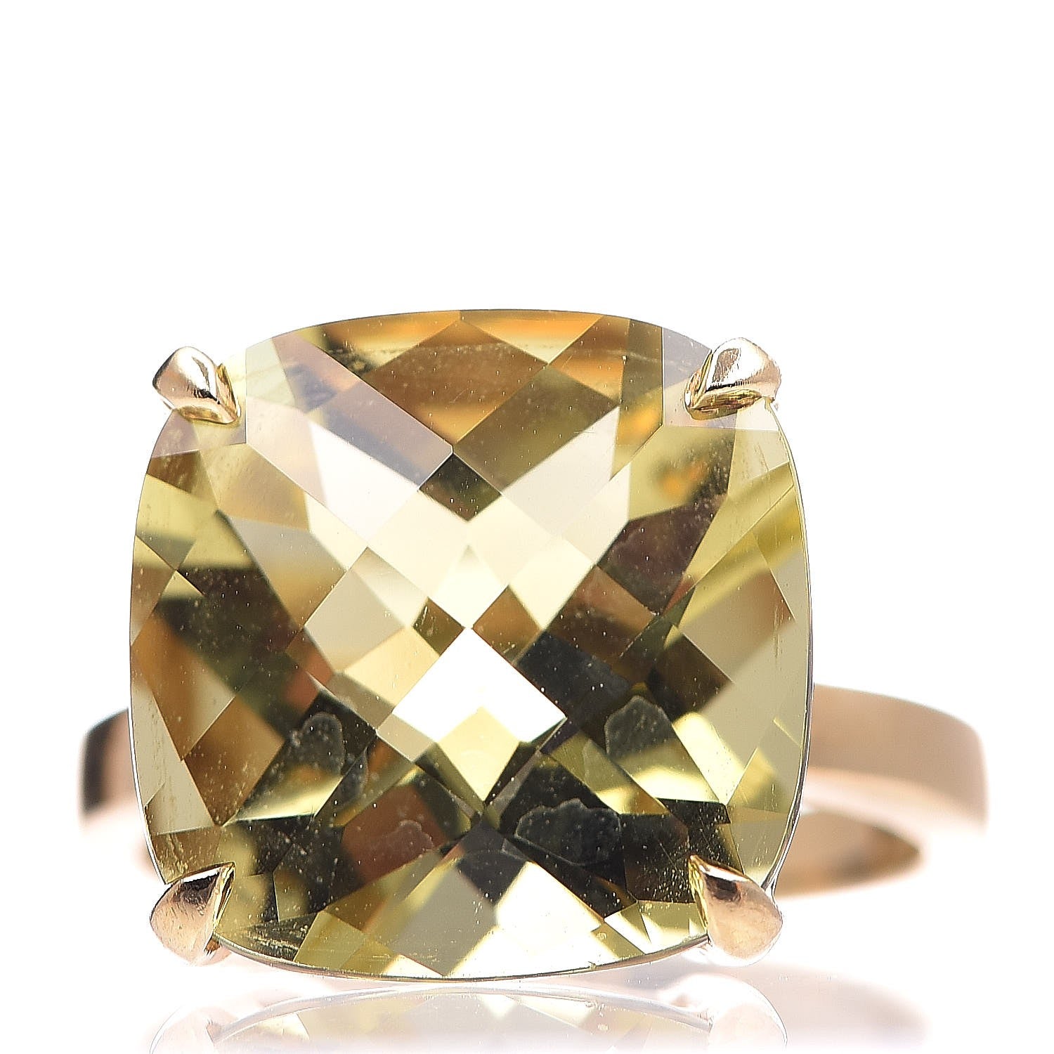 Tiffany 18K Yellow Gold Citrine Sparklers Cocktail Ring 53 6.25 1 of 7
