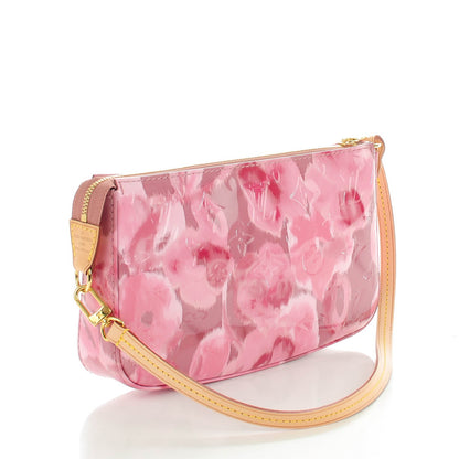 Louis Vuitton Vernis Ikat Pochette Accessories NM Rose Velours 3 of 8