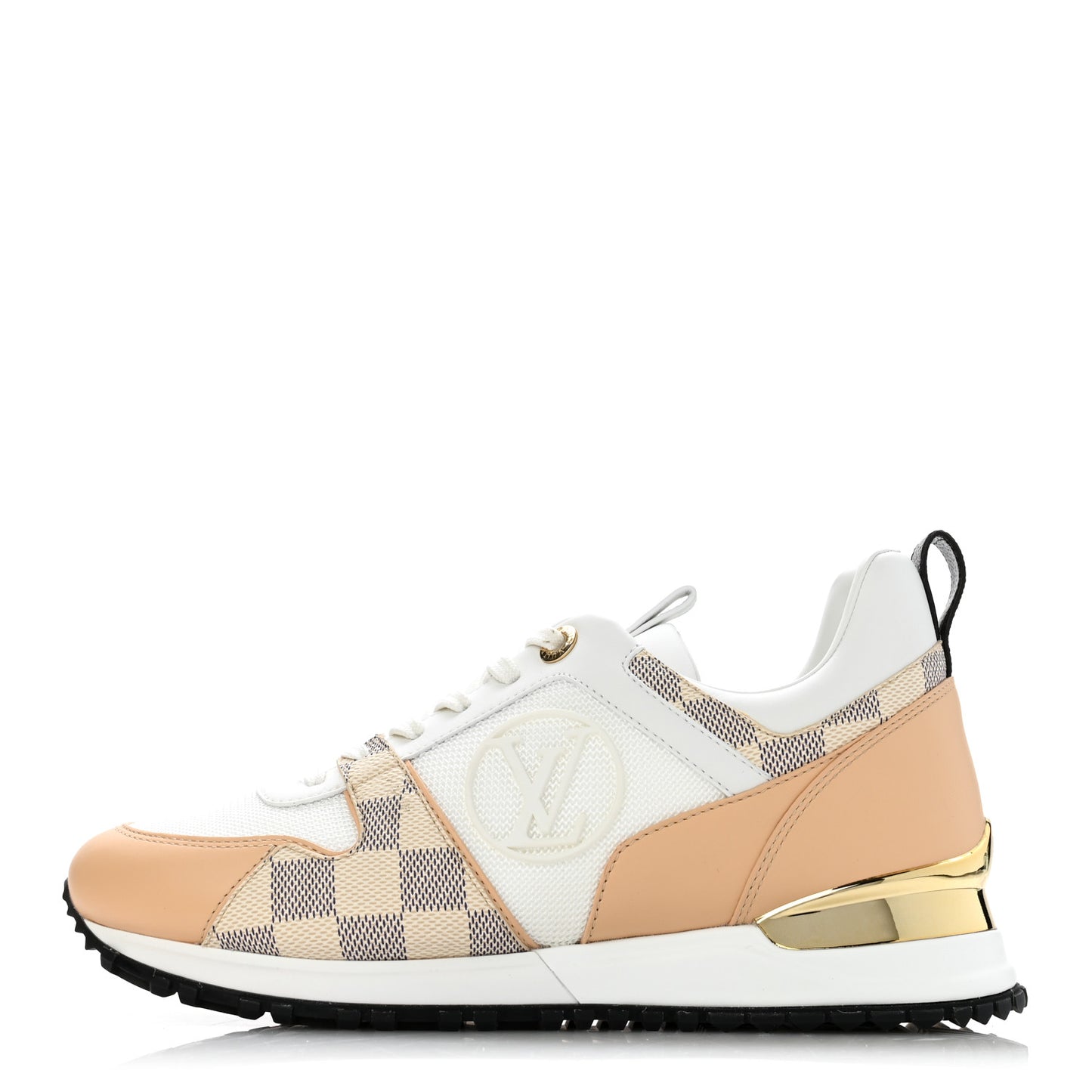 Calfskin Damier Azur Run Away Sneakers 37 White