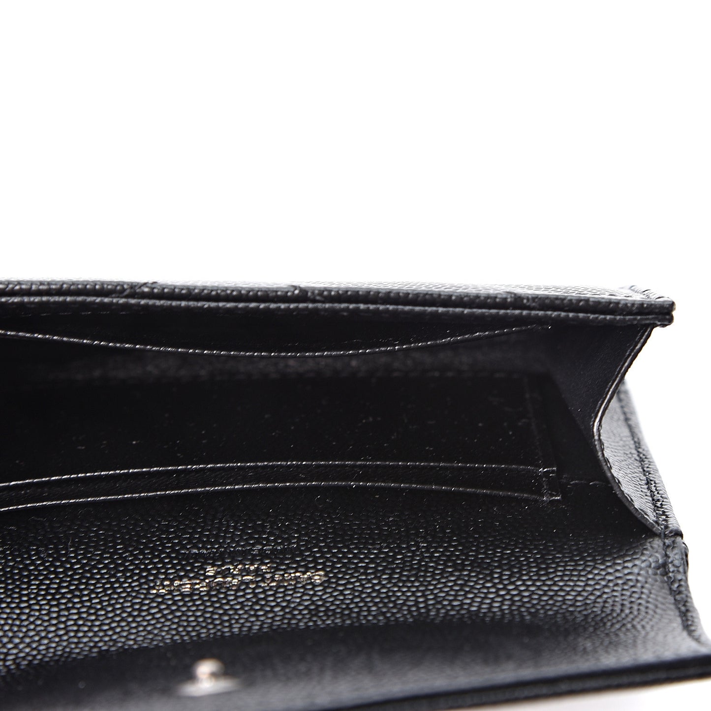 Grain De Poudre Matelasse Chevron Small Monogram Envelope Wallet Black