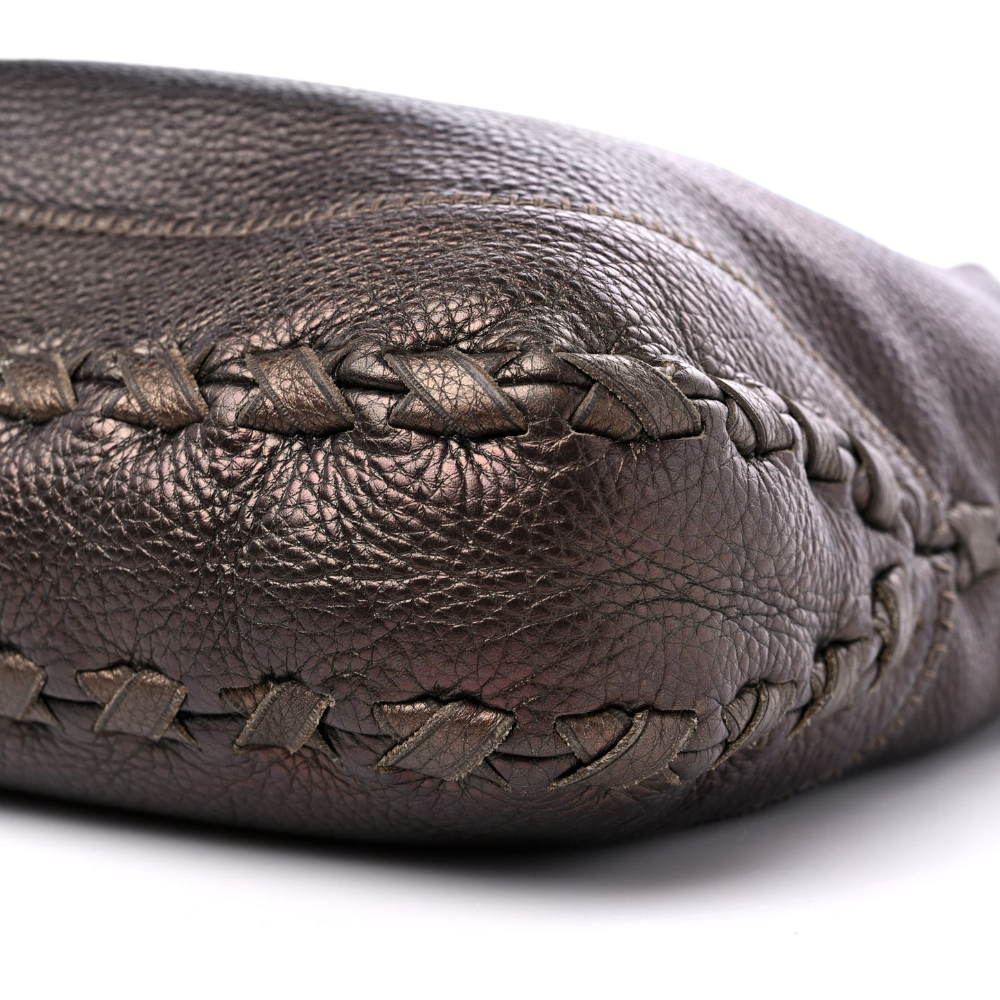 Metallic Pebbled Calfskin Large New Jackie Shoulder Bag Bronze