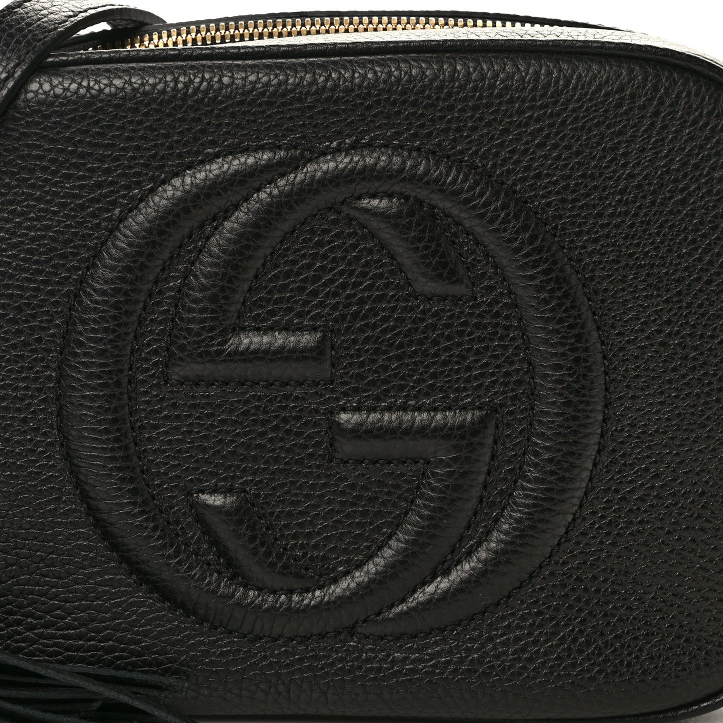 Pebbled Calfskin Small Soho Disco Bag Black