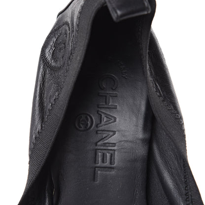 Chanel Lambskin Patent CC Elastic Pumps 38 Black 7 of 10
