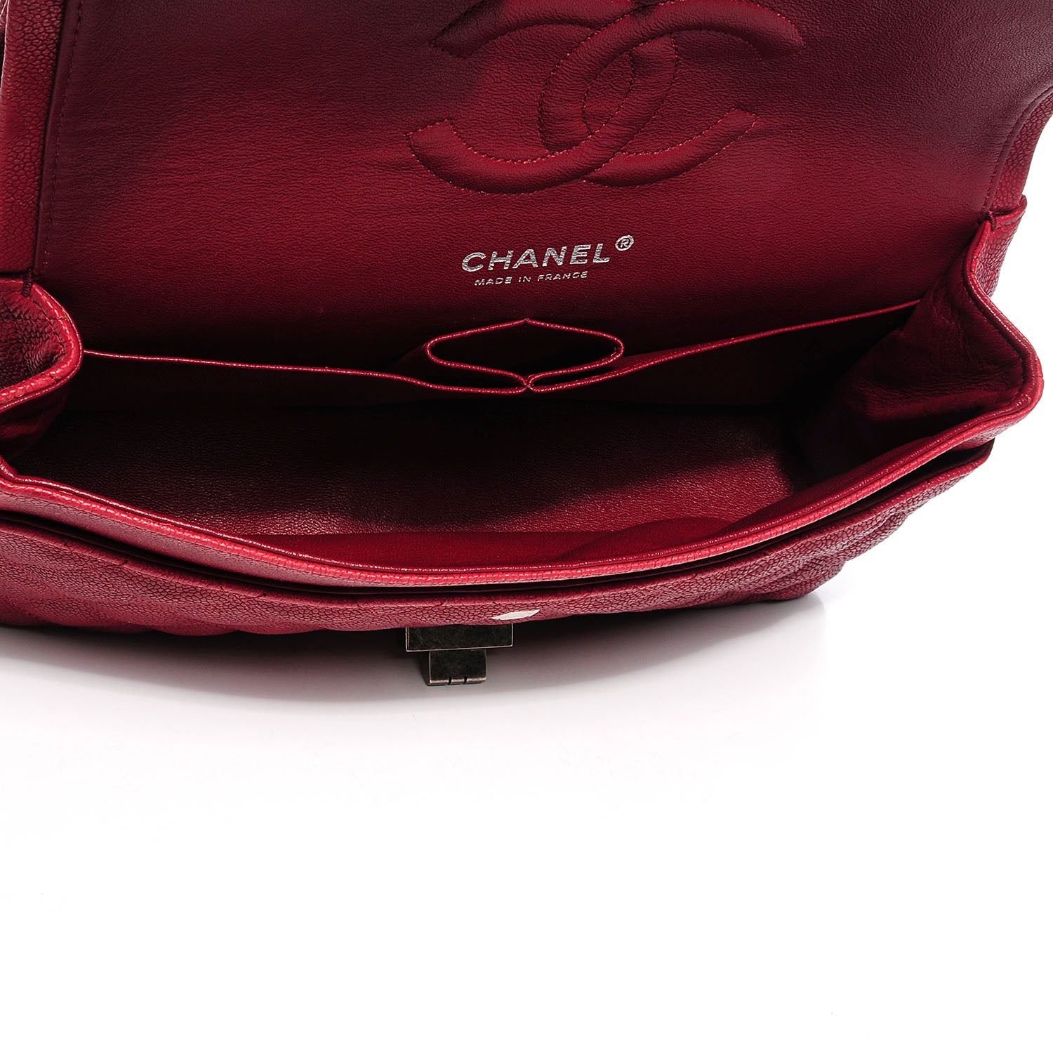 Chanel Washed Caviar Quilted 2.55 Reissue 225 Bijoux Chain Flap Red 4 of 7