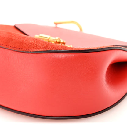Chloe Lambskin Suede Calfskin Mini Drew Shoulder Bag Red 9 of 10