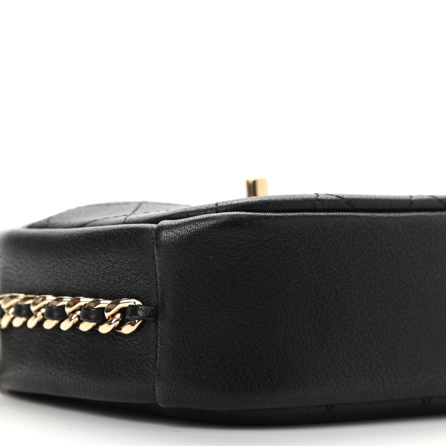 Goatskin Quilted Small Casual Trip Camera Case Black