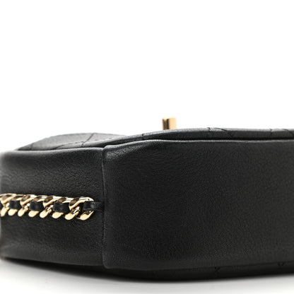 Chanel Goatskin Quilted Small Casual Trip Camera Case Black 9 of 10
