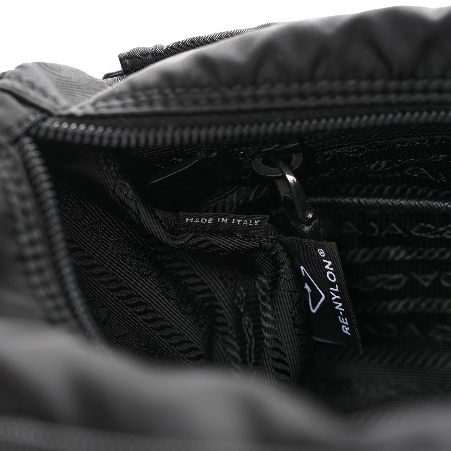 Prada Re-Nylon Vela Saffiano Pocket Double Buckle Messenger Shoulder Bag Black 7 of 13