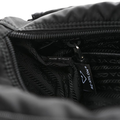 Prada Re-Nylon Vela Saffiano Pocket Double Buckle Messenger Shoulder Bag Black 7 of 13