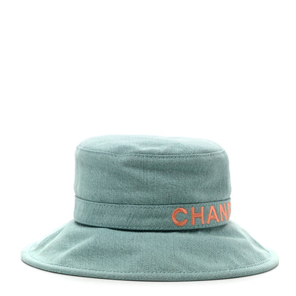 Chanel Denim Logo Bucket Hat S Light Blue 1 of 8