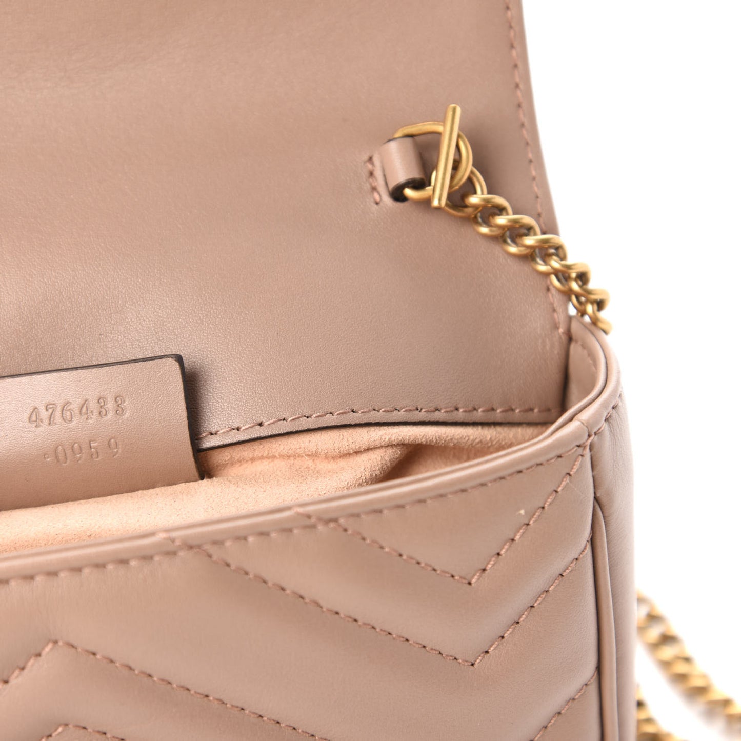 Calfskin Matelasse Super Mini GG Marmont Shoulder Bag Porcelain Rose