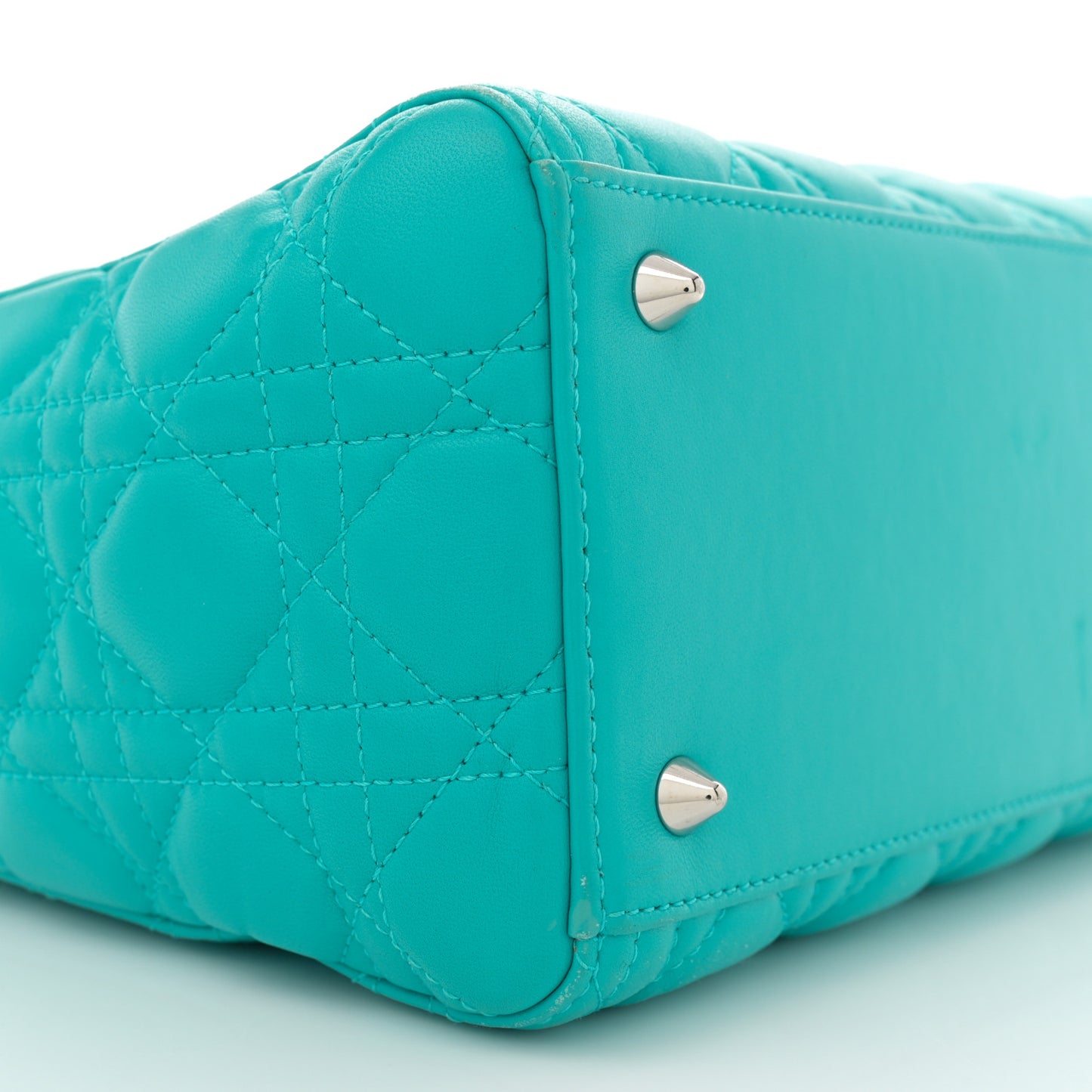 Lambskin Cannage Medium Lady Dior Turquoise