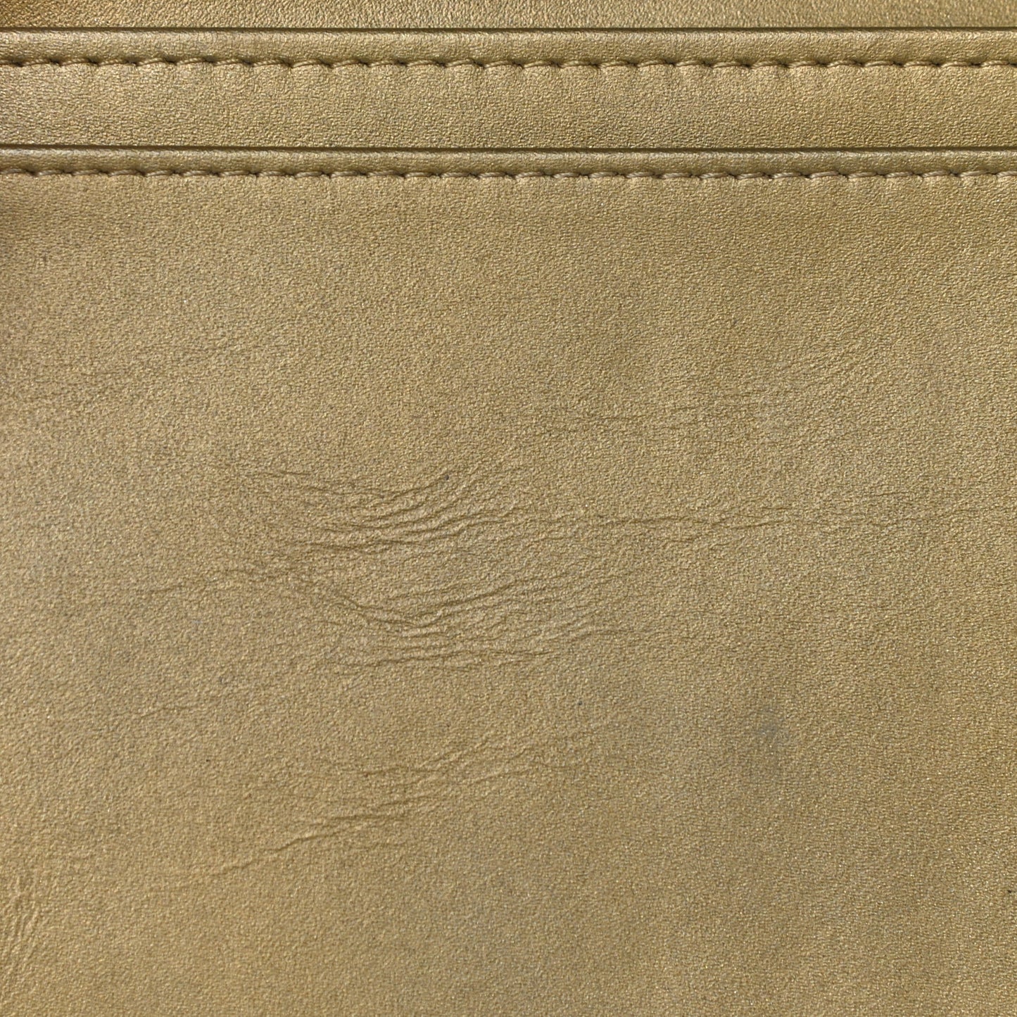 Metallic Aged Calfskin Quilted Boy Yen Wallet Gold
