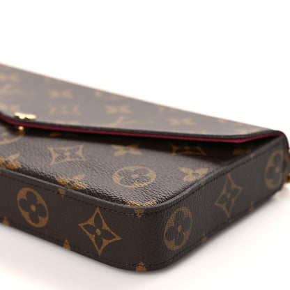 Louis Vuitton Monogram Pochette Felicie Chain Wallet Fuchsia 9 of 9