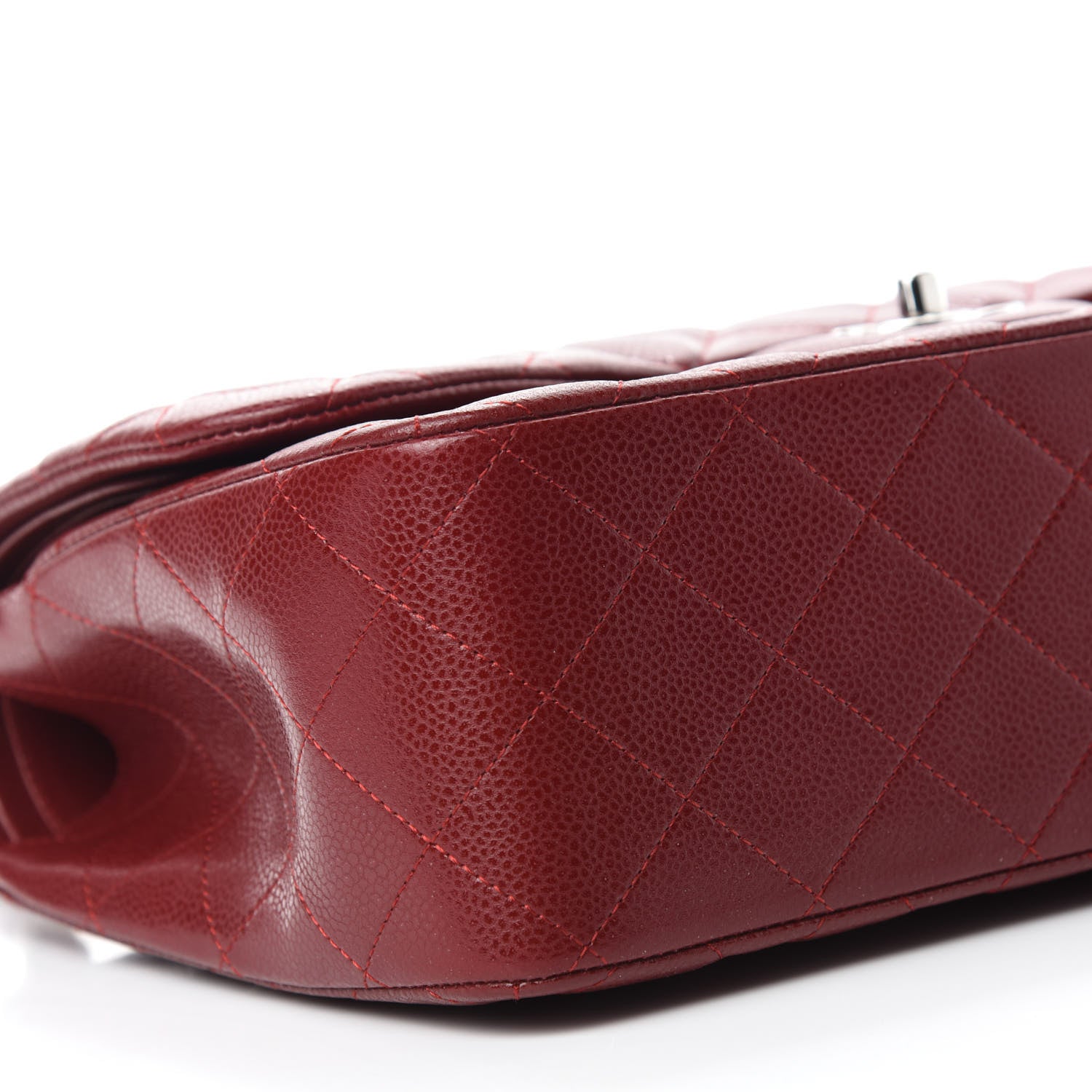 Chanel Caviar Quilted Jumbo Double Flap Dark Red 6 of 13