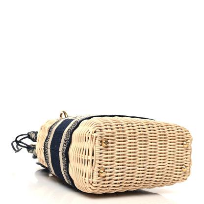Christian Dior Wicker Oblique Mini Lady Dior Bag Blue 4 of 9