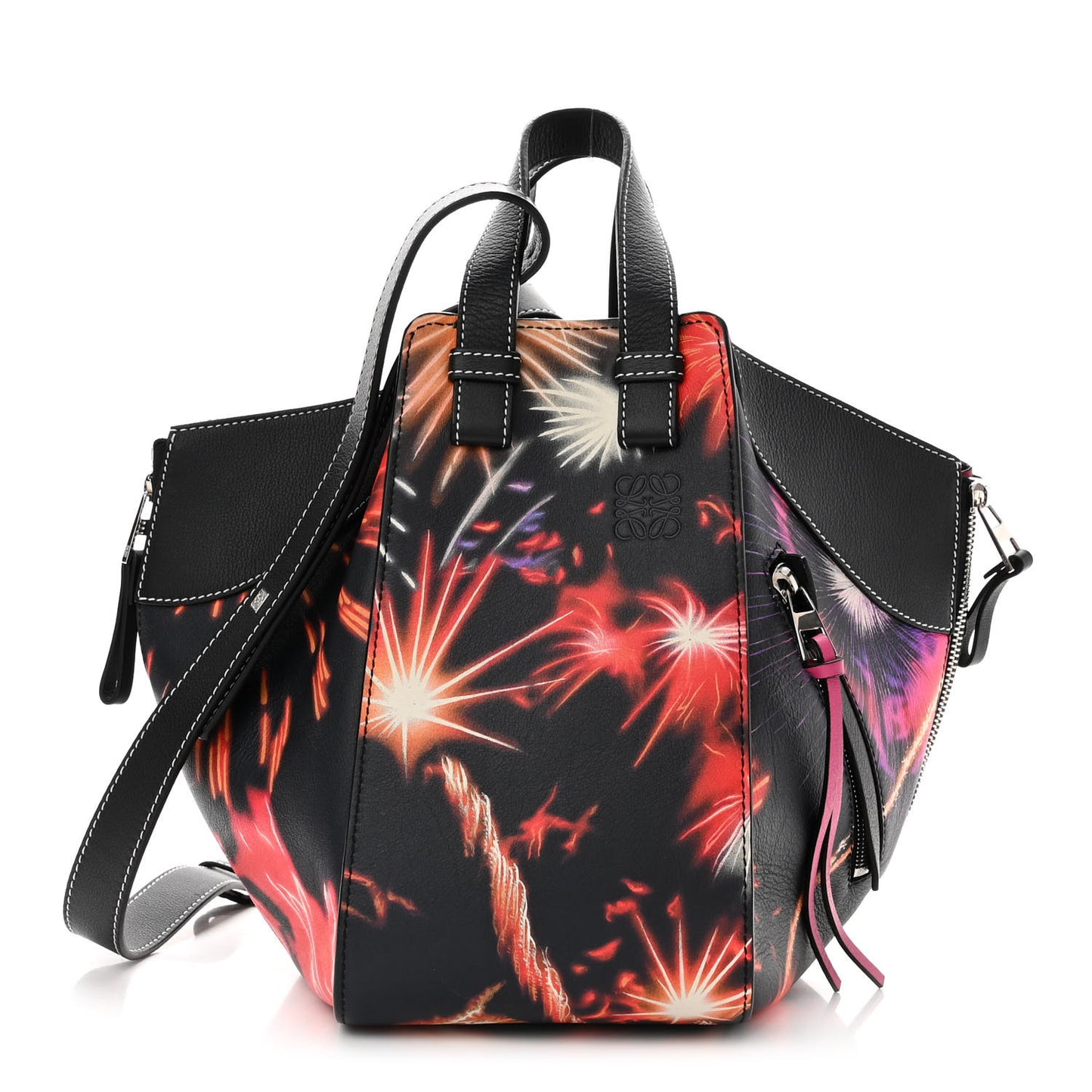 Calfskin Small Lunar New Year 2018 Hammock Shoulder Bag Black Multicolor