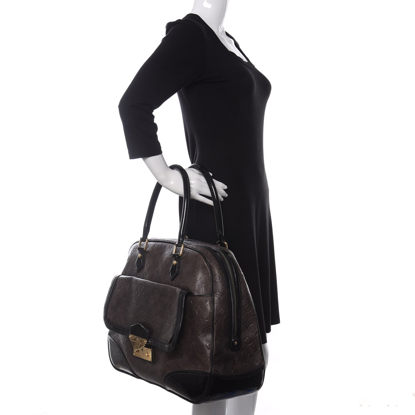 Monogram Embossed Cuir Alizee Gris
