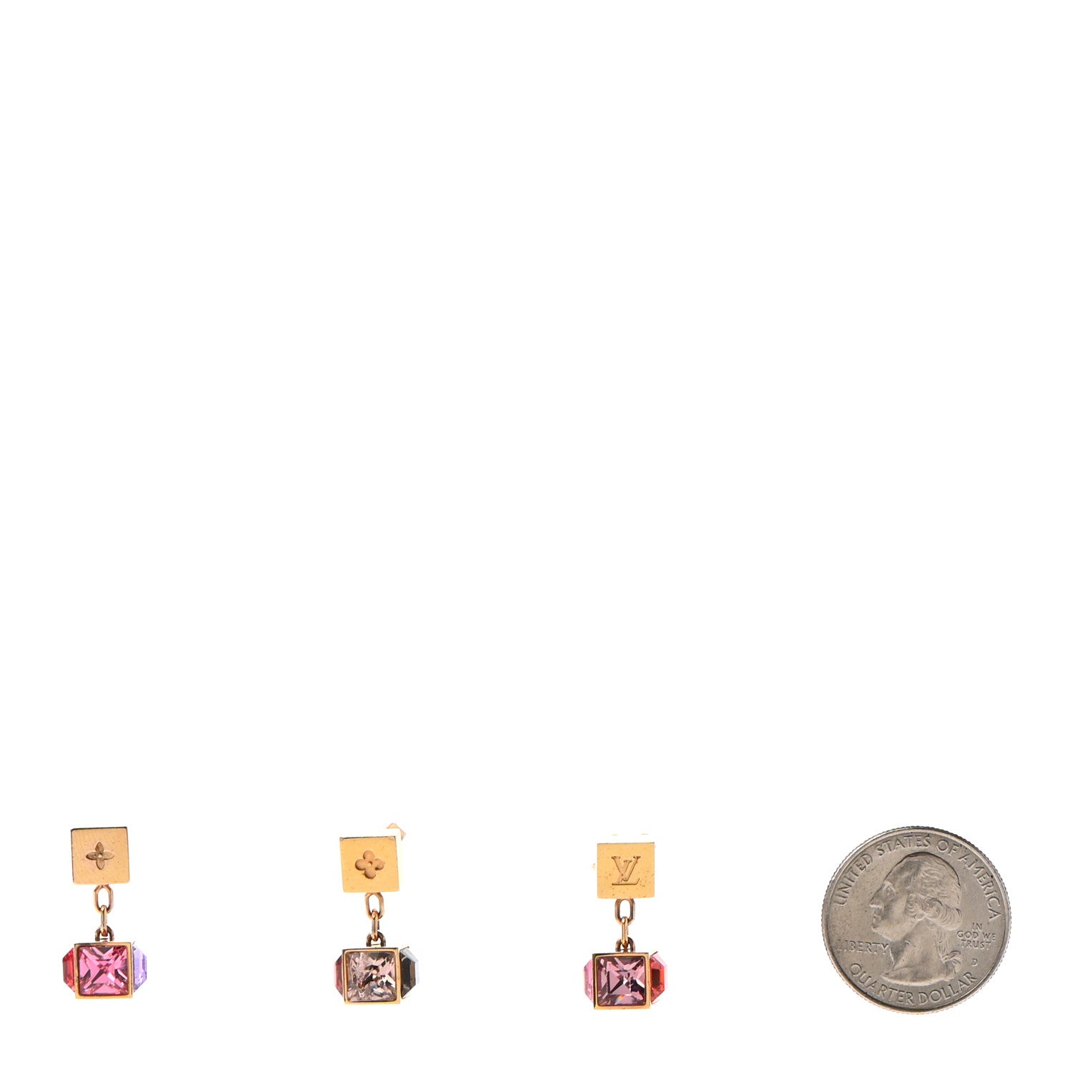 Louis Vuitton Swarovski Gamble Earring Set Gold Multicolor 2 of 4