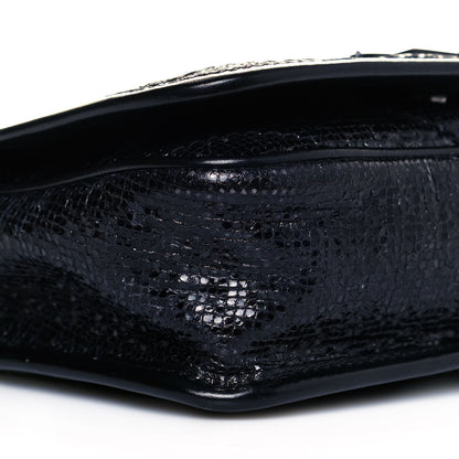 Saint Laurent Metallic Cracked Calfskin Monogram Niki Chain Wallet Black 7 of 8